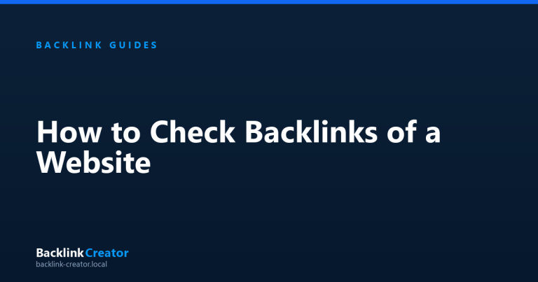 How to Check Backlinks of a Website